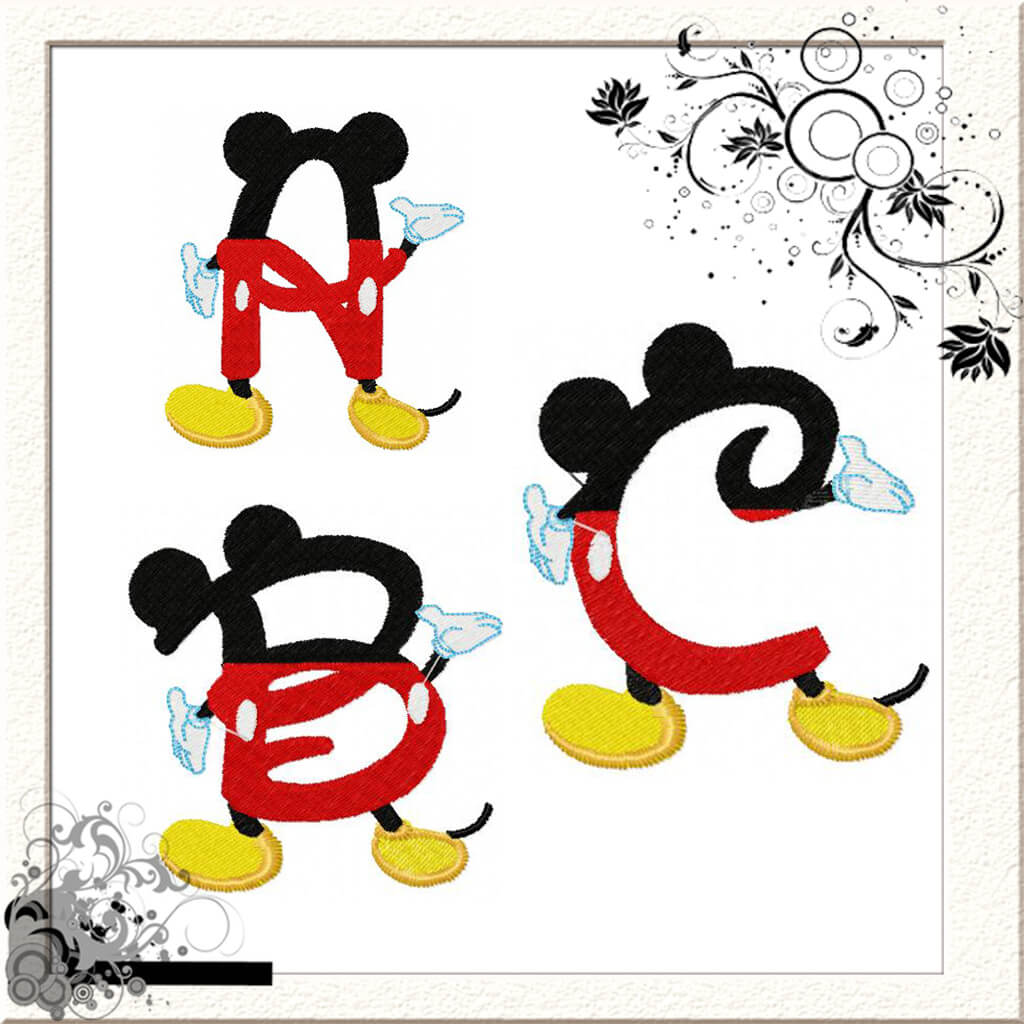 Matriz De Bordado Alfabeto Do Mickey Disney Openlier